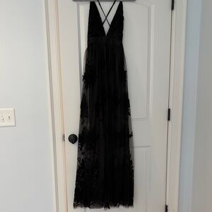 Elegant Black Maxi Dress with High Slit